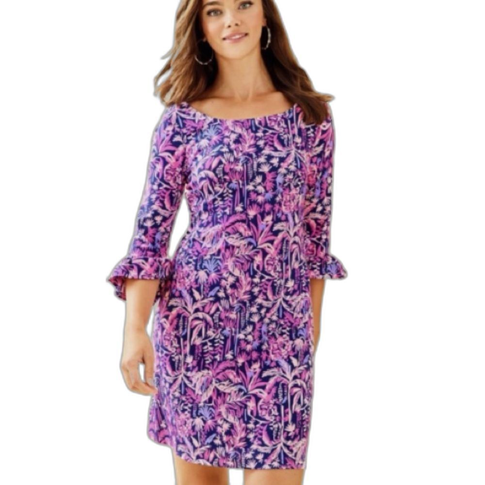 Lilly Pulitzer Sophie Ruffle Dress Size Medium Bright Navy Swing Of Things
